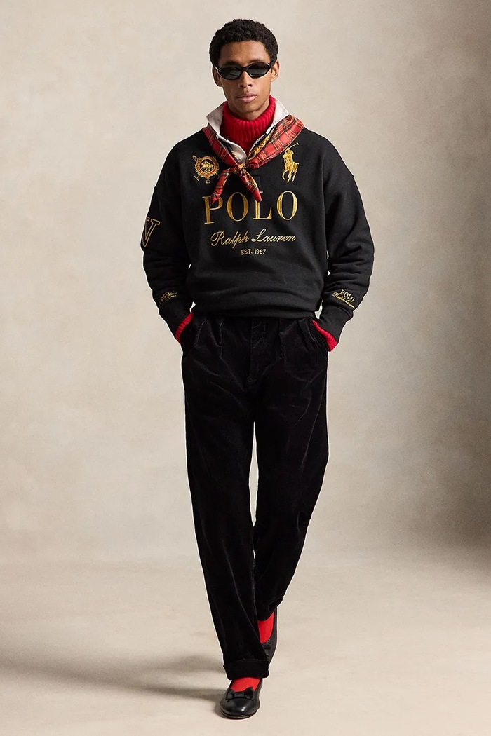 Odzież Polo Ralph Lauren Bluza męska z bawełną 710B28609 czarny