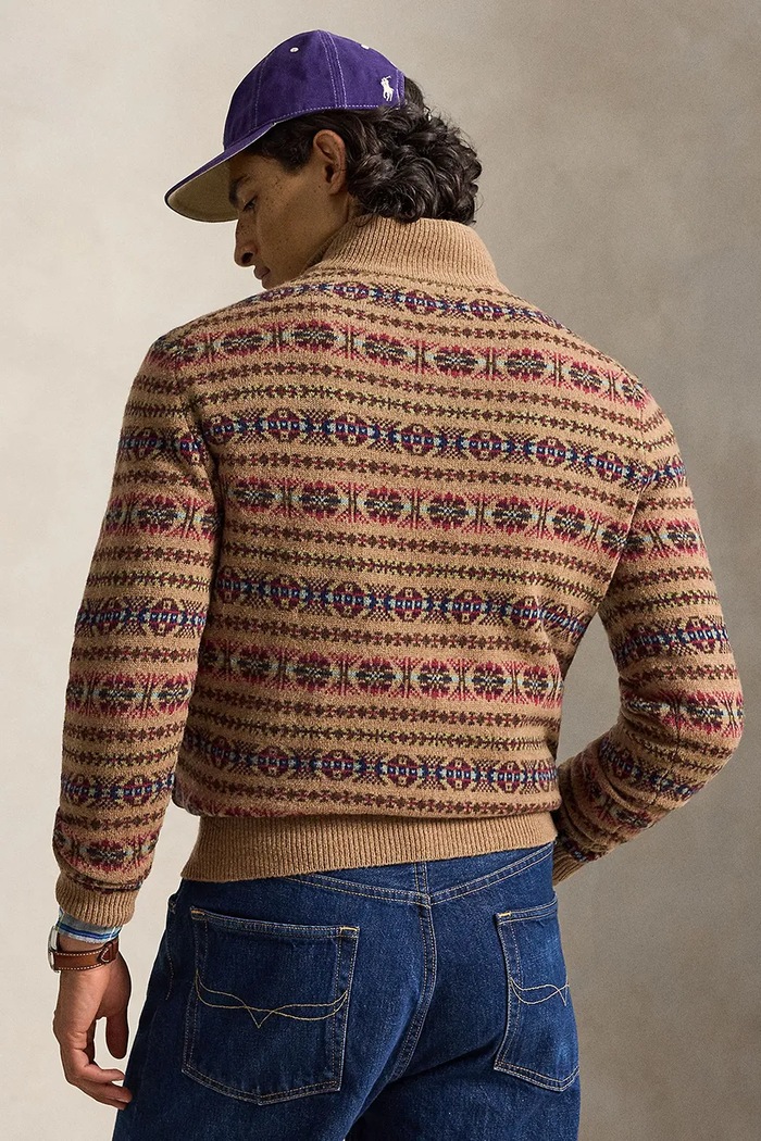 Polo Ralph Lauren Sweter męski wełniany 710B28589 brązowy AW26