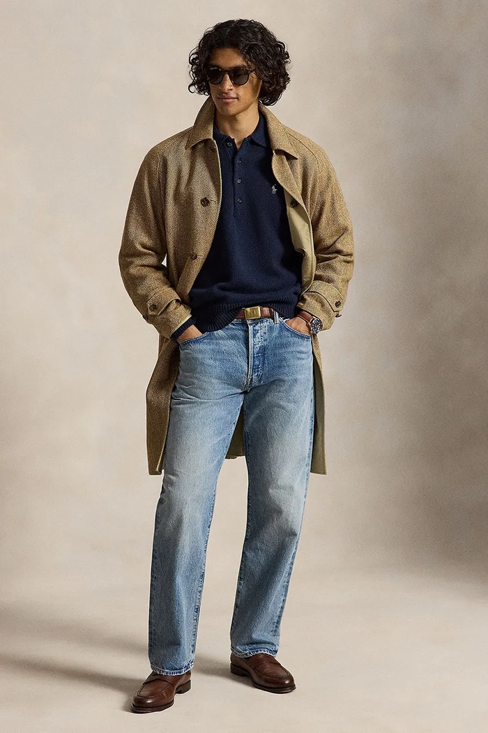 Odzież Polo Ralph Lauren Sweter męski bawełniany 710B27268 granatowy