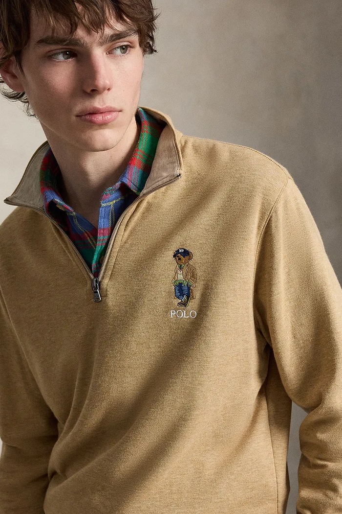 Bluza męska z bawełną Polo Ralph Lauren 710B27072 beżowy