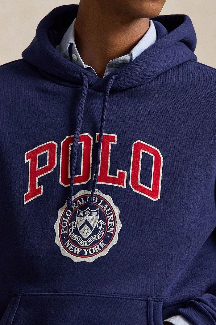 Суичър с качулка мъжки с памук Polo Ralph Lauren 710B26149 тъмносин