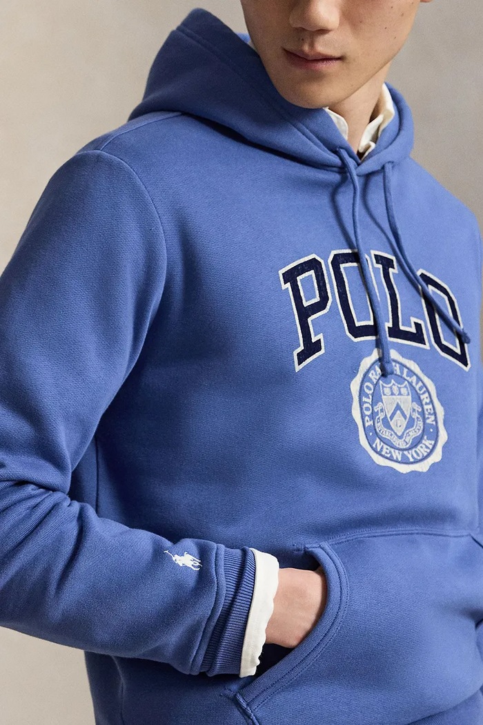 Polo Ralph Lauren dukserica sa kapuljačom za muškarce s pamukom plava 710B26149
