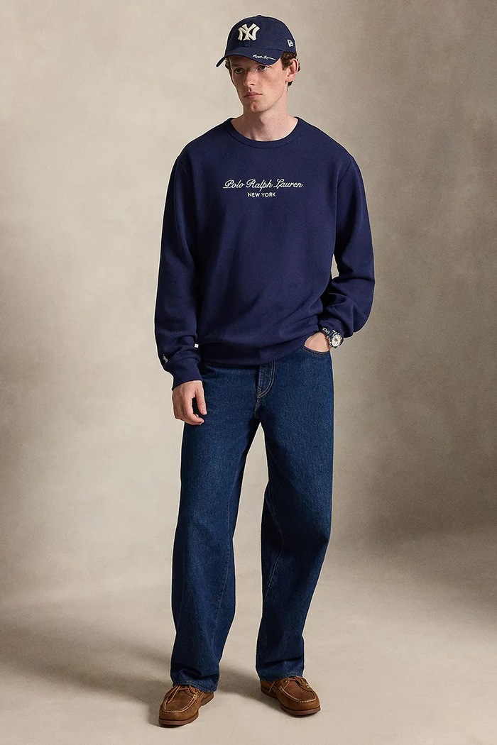 Odzież Polo Ralph Lauren Bluza męska z bawełną 710B26091 granatowy