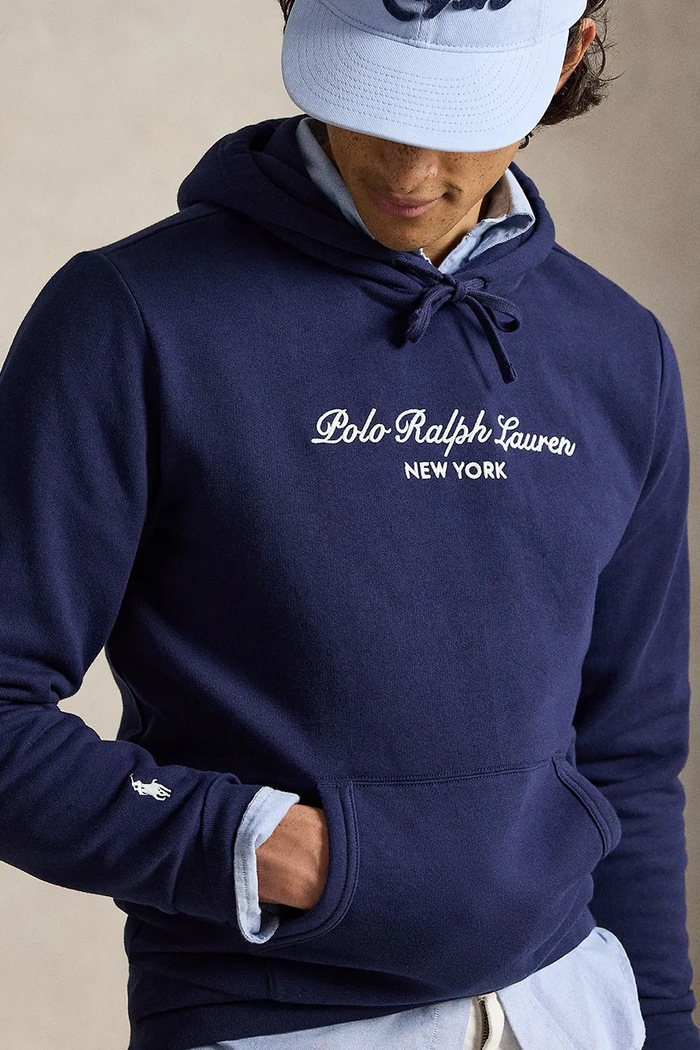 Polo Ralph Lauren bluza z kapturem męska z bawełną granatowy 710B26089