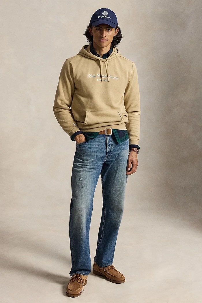 Дрехи Polo Ralph Lauren Суичър с качулка мъжки с памук 710B26089 бежов