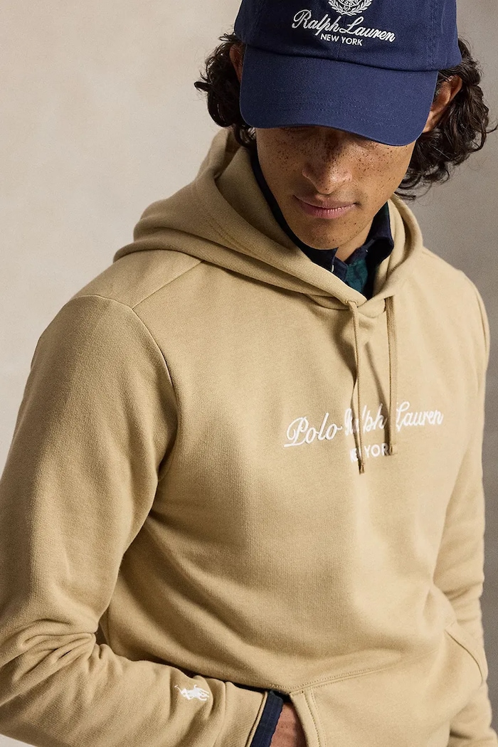 Суичър с качулка мъжки с памук Polo Ralph Lauren 710B26089 бежов