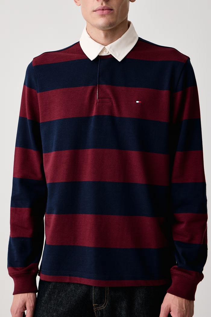 Majica dugih rukava za muškarce od pamuka Tommy Hilfiger MW0MW45692 bordo