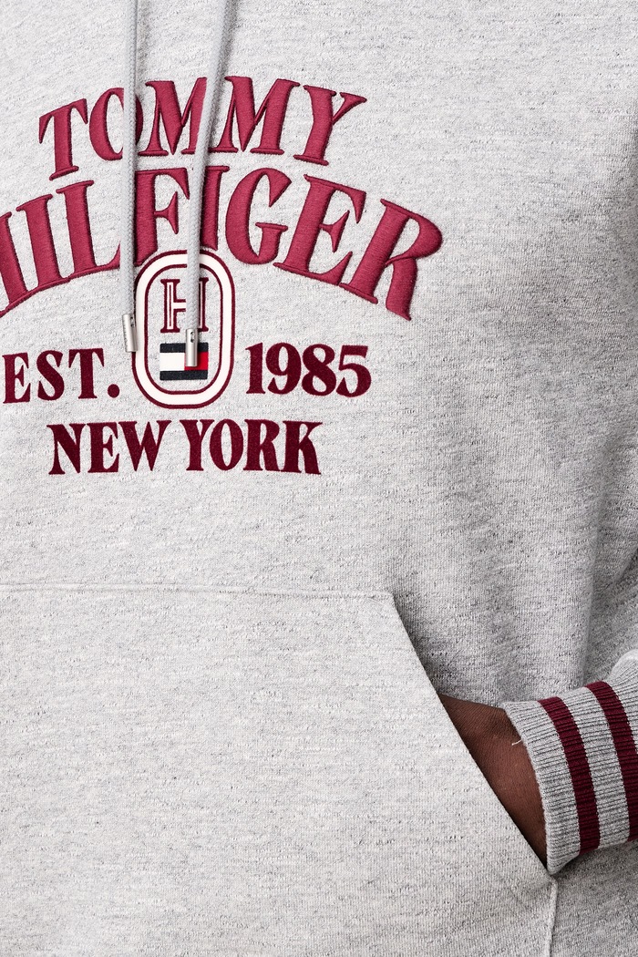 Mikina s kapucňou pánska bavlnená Tommy Hilfiger MW0MW44954 sivá