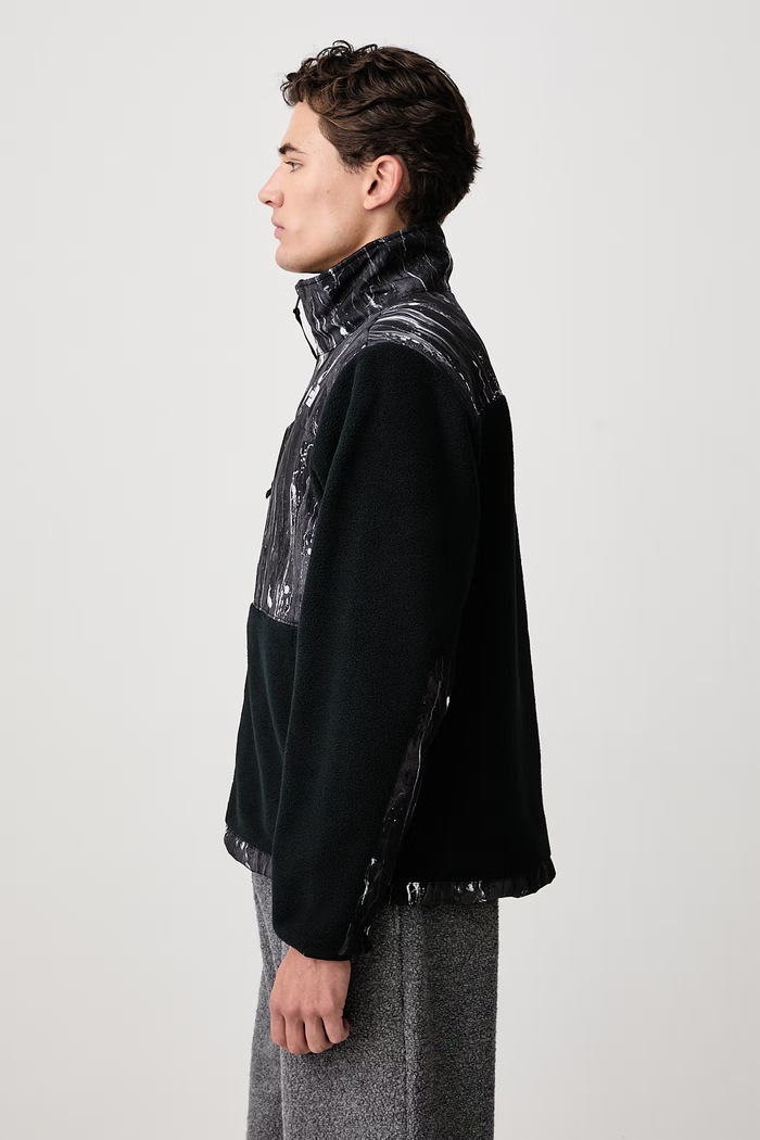 Μπλούζα με κουμπιά ανδρική φλις Retro Denali The North Face NF0A8JJYT211 μαύρο
