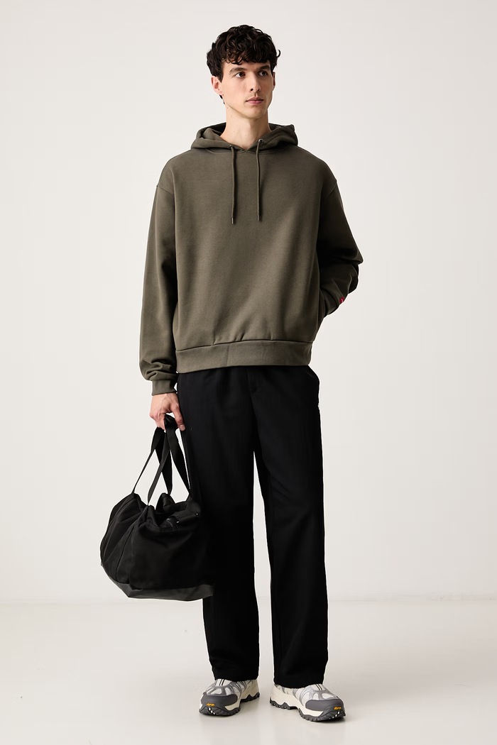 The North Face Bluza z kapturem męska z bawełną Redbox NF0A8EFZ21L1 zielony AW26
