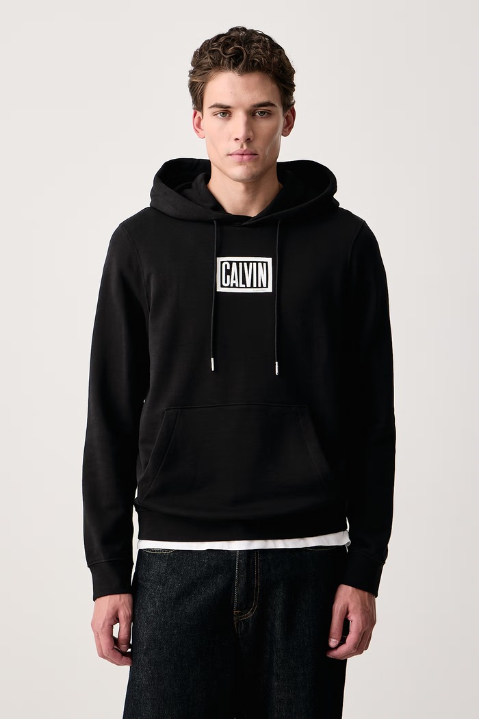 Calvin Klein Jeans Mikina s kapucí pánská s bavlnou černá LV04RH246G