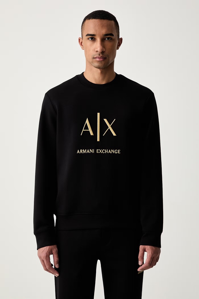 Armani Exchange mikina pánska s bavlnou čierna XM003551.AF20150