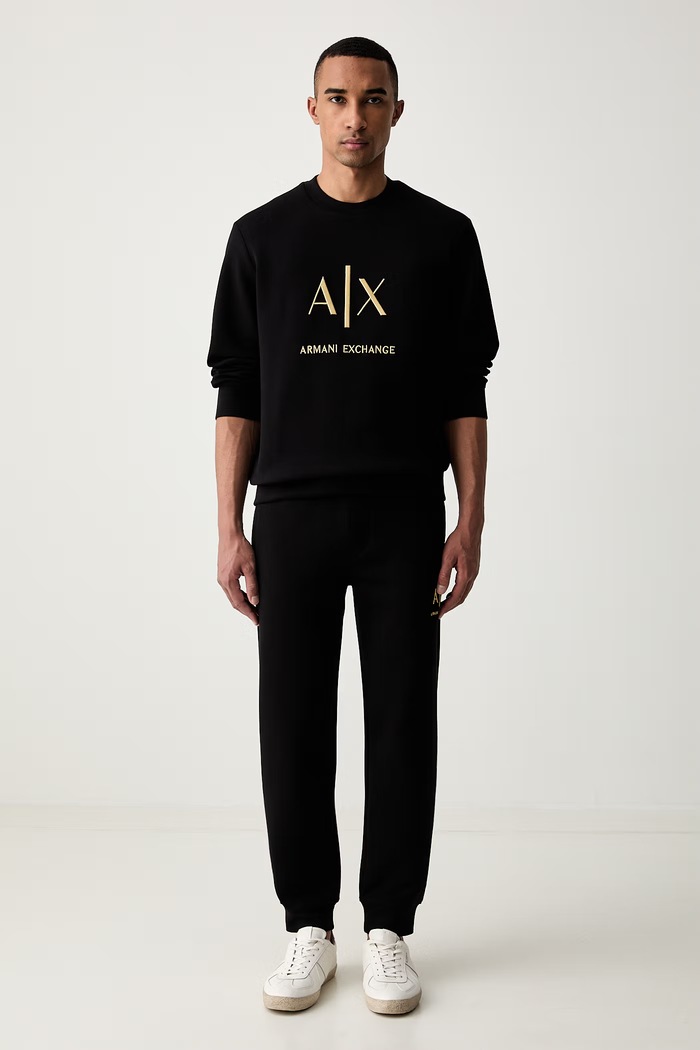 Armani Exchange mikina pánska s bavlnou XM003551.AF20150 čierna AW26