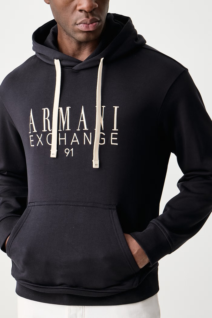 Кофта с капюшоном мужская хлопковая Armani Exchange XM003429.AF10830 тёмно-синий