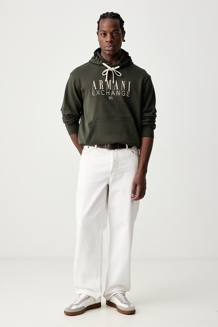 Armani Exchange Bluza z kapturem męska bawełniana XM003429.AF10830 zielony AW26