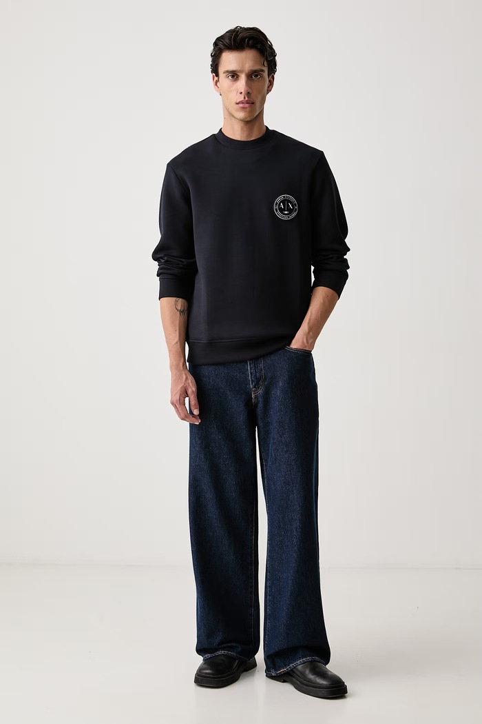 Armani Exchange dukserica za muškarce s pamukom XM002929.AF16222 mornarsko plava AW26