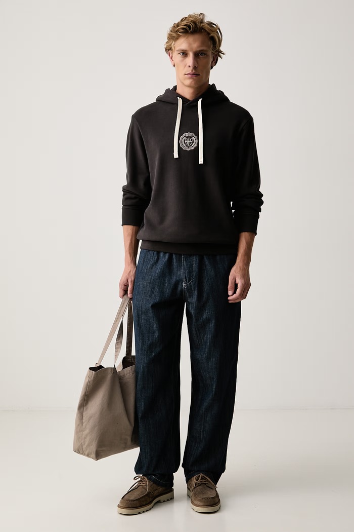 Armani Exchange Кофта с капюшоном мужская из хлопка с эластаном XM002912.AF26047 серый AW26