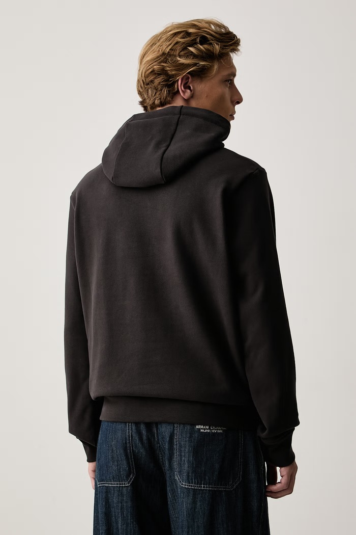 Одежда Armani Exchange Кофта с капюшоном мужская из хлопка с эластаном XM002912.AF26047 серый