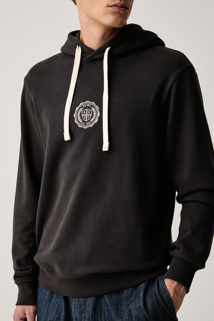 Кофта с капюшоном мужская из хлопка с эластаном Armani Exchange XM002912.AF26047 серый