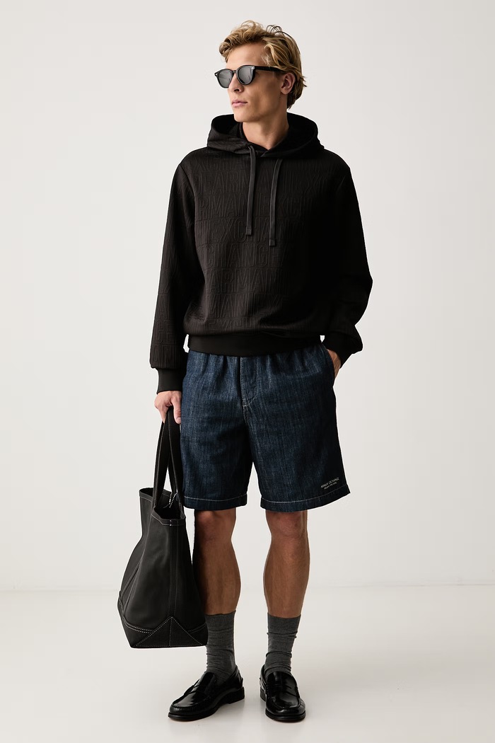 Armani Exchange Кофта с капюшоном для мужчин XM002906.AF21862 чёрный AW26