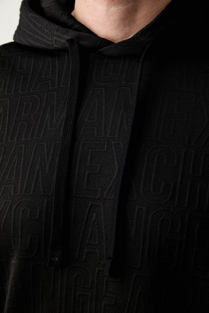 Armani Exchange суичър с качулка мъжки XM002906.AF21862 черен