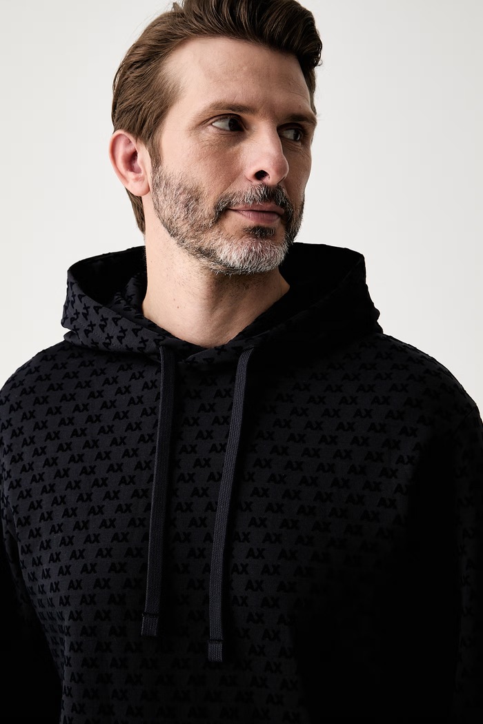 Armani Exchange суичър с качулка мъжки с памук тъмносин XM002903.AF10818