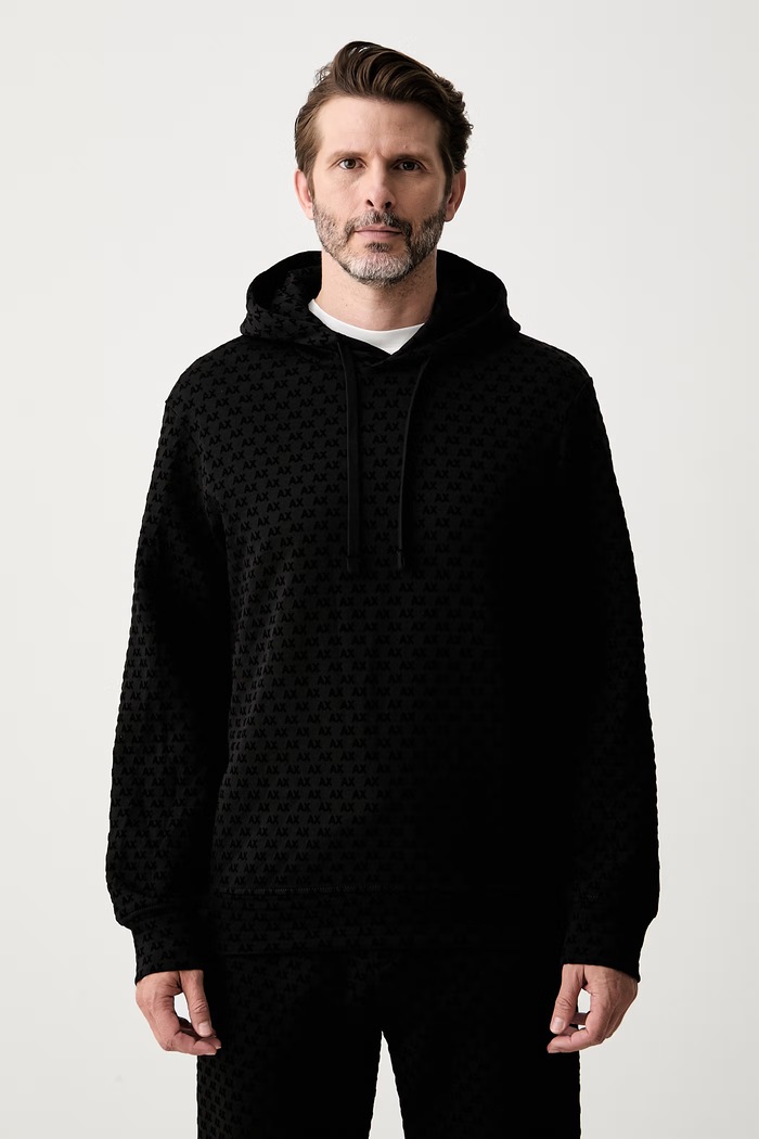 Armani Exchange суичър с качулка мъжки с памук черен XM002903.AF10818
