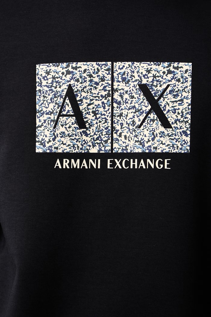 Armani Exchange pulover s kapuco moški z bombažem XM002888.AF10818 mornarsko modra