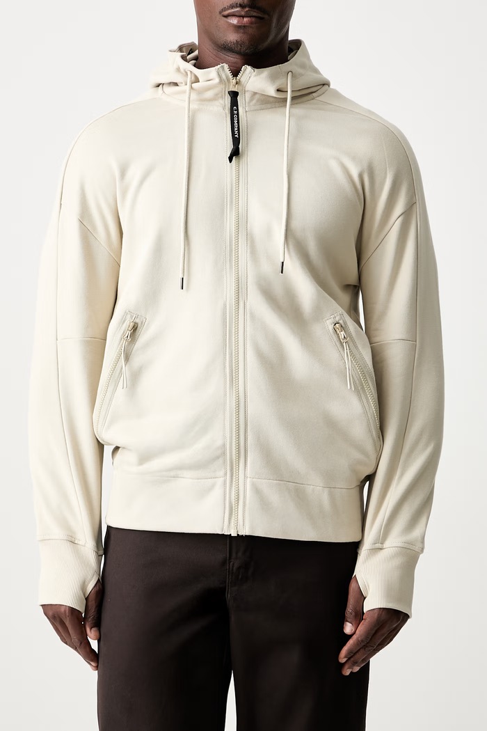 C.P. Company bluza rozpinana z kapturem bawełniana męska 21CMSS715A005086W szary