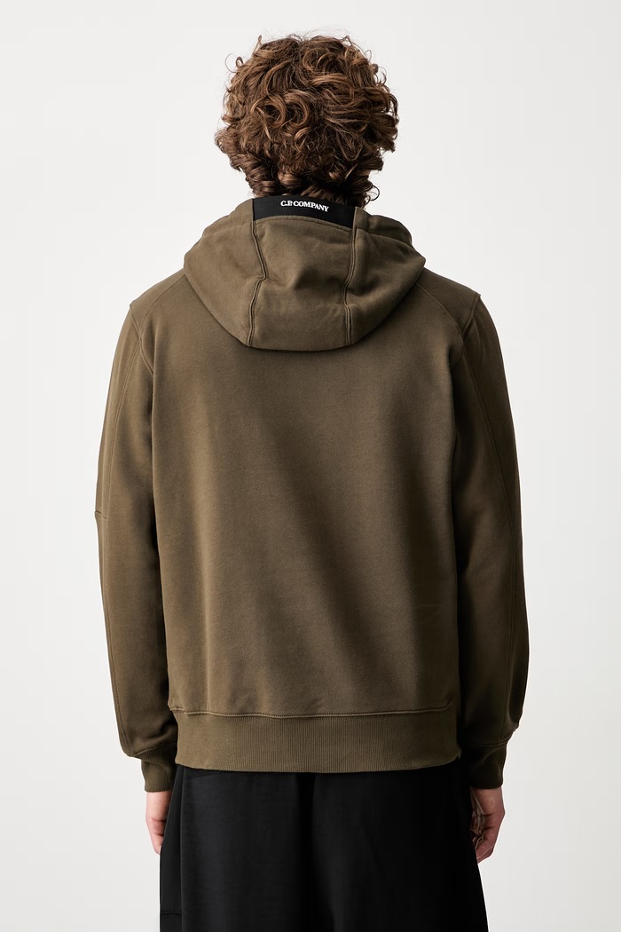 Odzież C.P. Company bluza z kapturem bawełniana męska 21CMSS714A005086W zielony