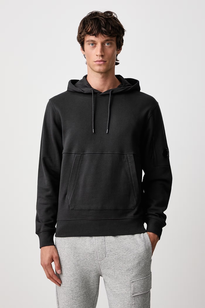 C.P. Company Bluza z kapturem męska bawełniana szary 21CMSS714A005086W