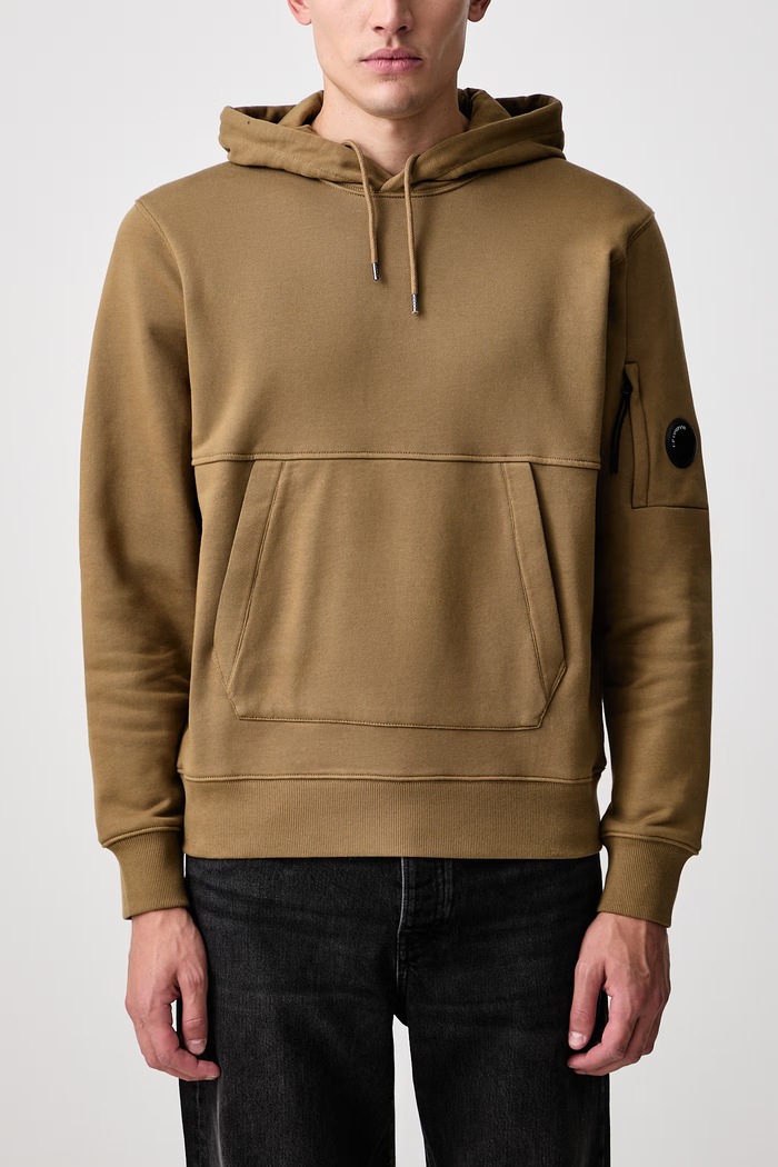 Bluza z kapturem męska bawełniana C.P. Company zielony 21CMSS714A005086W