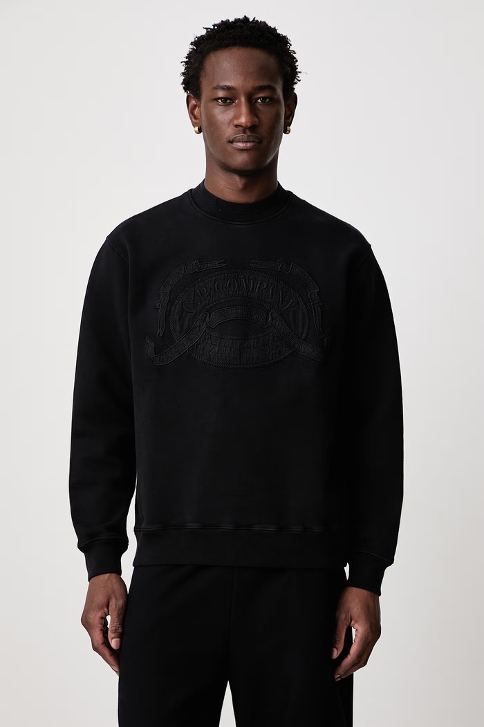 C.P. Company Bluza bawełniana męska czarny 21CMSS174A006453O