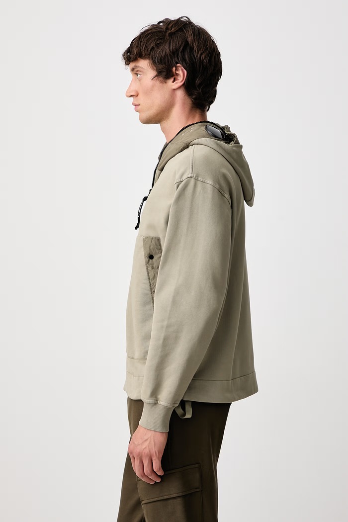 Odzież C.P. Company Bluza rozpinana męska bawełniana 21CMSS032A005835M zielony