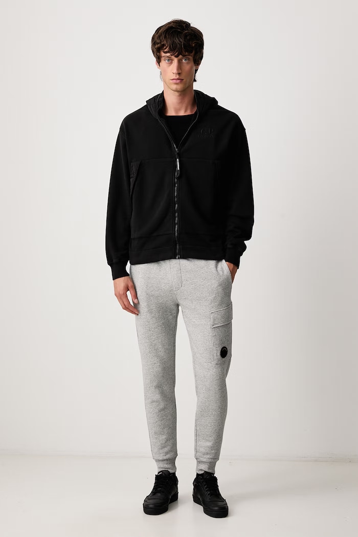 C.P. Company Bluza rozpinana męska bawełniana 21CMSS032A005835M czarny AW26