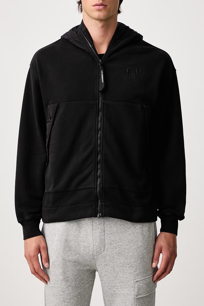 Bluza rozpinana męska bawełniana C.P. Company czarny 21CMSS032A005835M