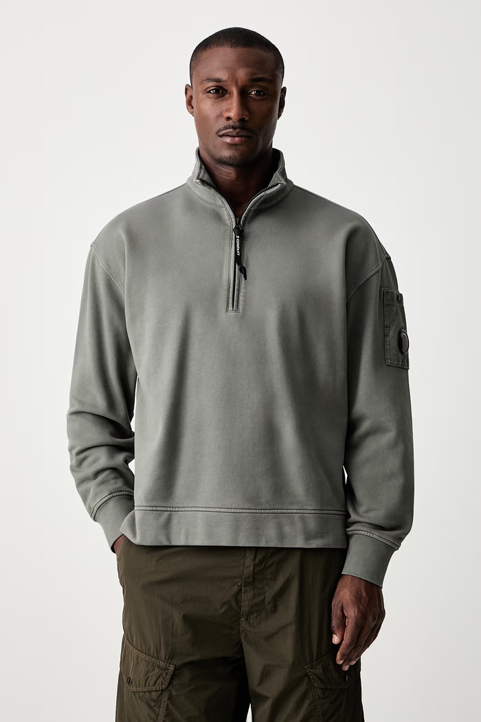 C.P. Company bluza męska bawełniana zielony 21CMSS020A006372M