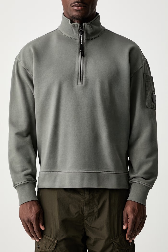 C.P. Company bluza męska bawełniana 21CMSS020A006372M zielony