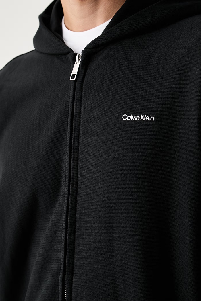 Calvin Klein bluza rozpinana z kapturem męska z bawełną LV04LH218G czarny