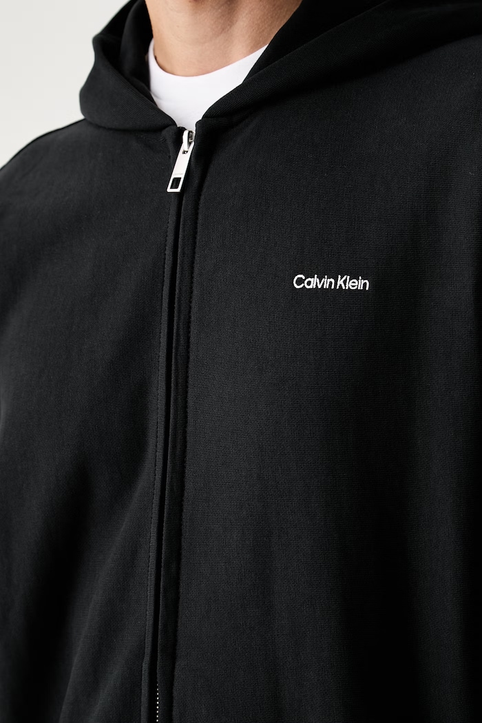 Calvin Klein bluza rozpinana z kapturem męska z bawełną LV04LH218G czarny