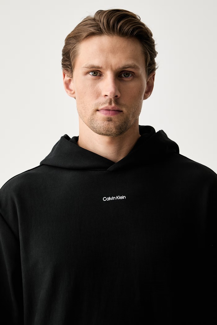 Calvin Klein hanorac cu glugă pentru bărbați cu bumbac negru LV04LH216G