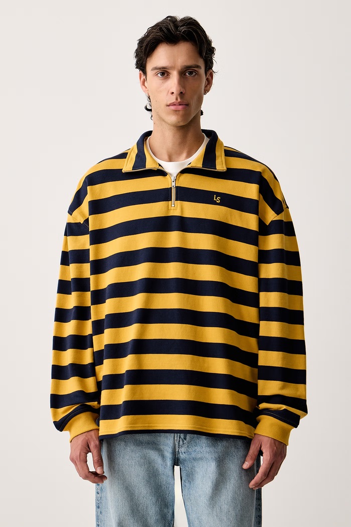 Levi's bluza męska bawełniana CAMERON 1/4 ZIP granatowy 0083X