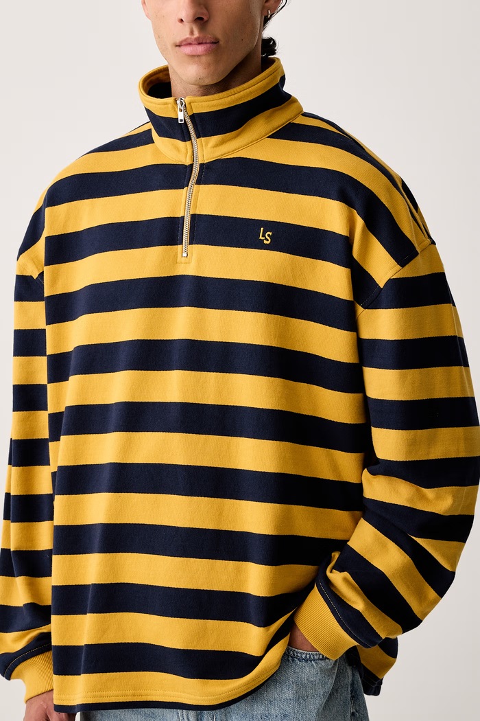 Levi's bluza męska bawełniana CAMERON 1/4 ZIP granatowy 0083X