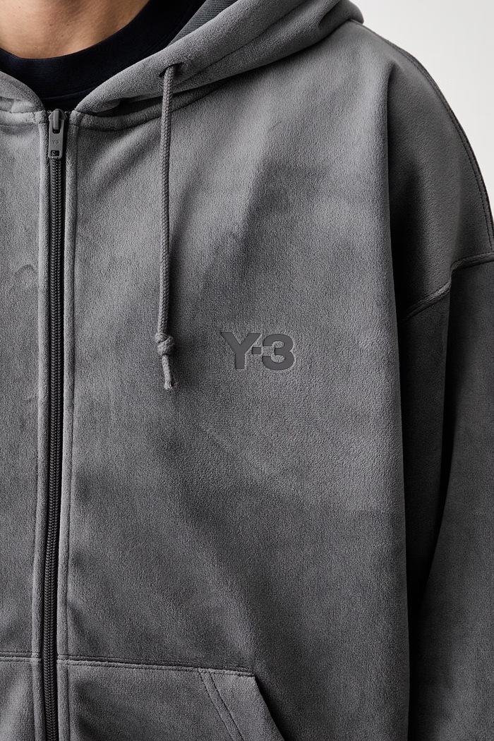 Y-3 VELVET ZIP HD bluza rozpinana z kapturem welurowa męska KU2187.M