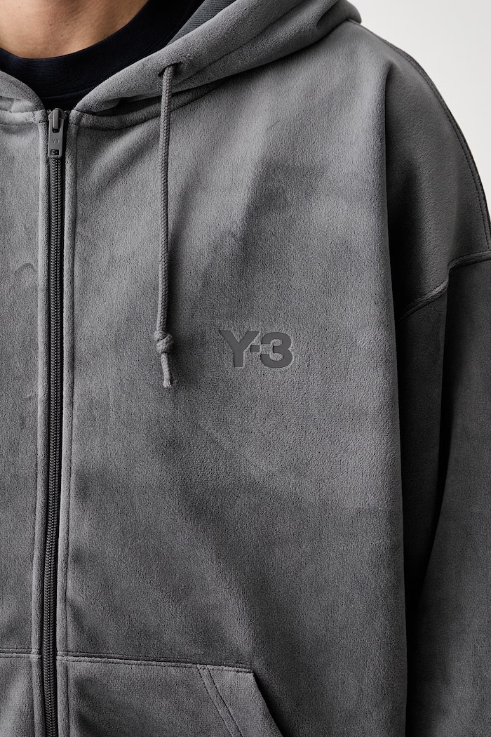 Y-3 VELVET ZIP HD bluza rozpinana z kapturem welurowa męska KU2187.M