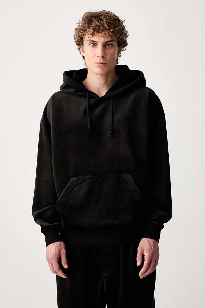 Y-3 VC HOODIE bluza z kapturem welurowa męska czarny IA4372.M