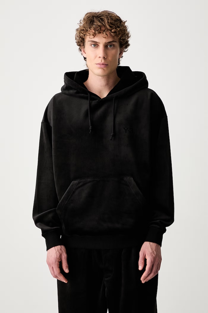 Y-3 VC HOODIE bluza z kapturem welurowa męska czarny IA4372.M