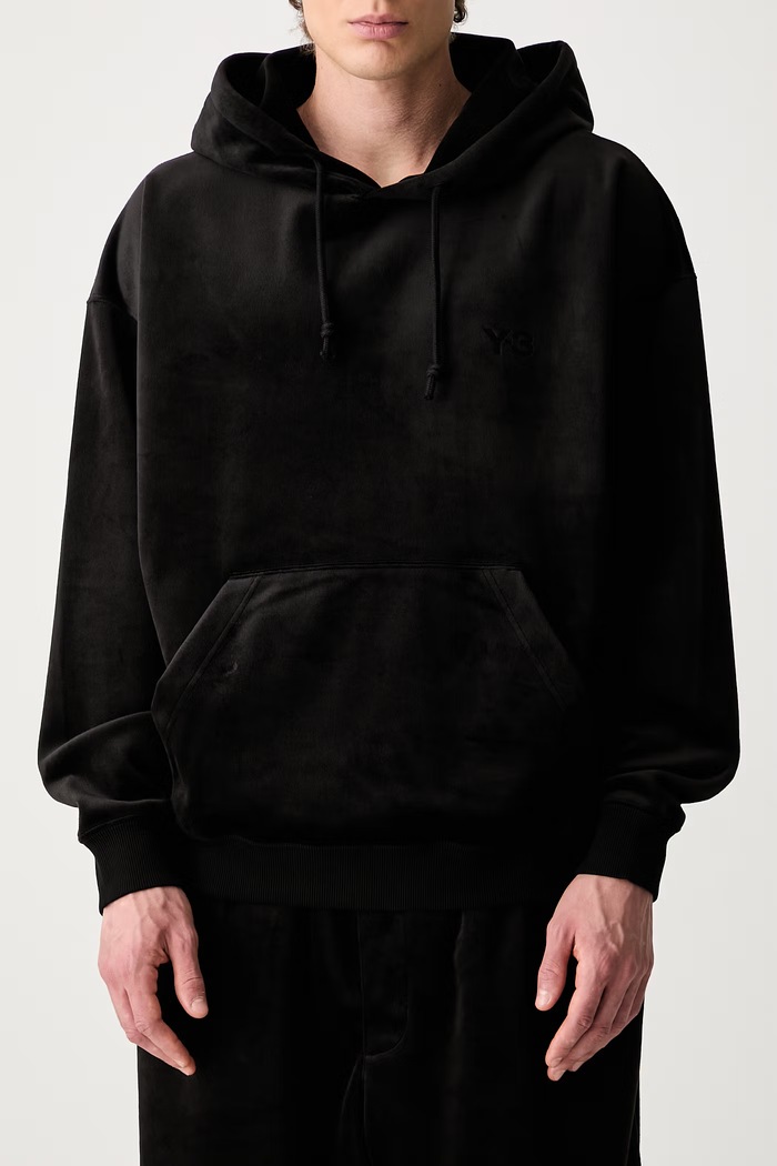 Y-3 VC HOODIE bluza z kapturem welurowa męska czarny IA4372.M
