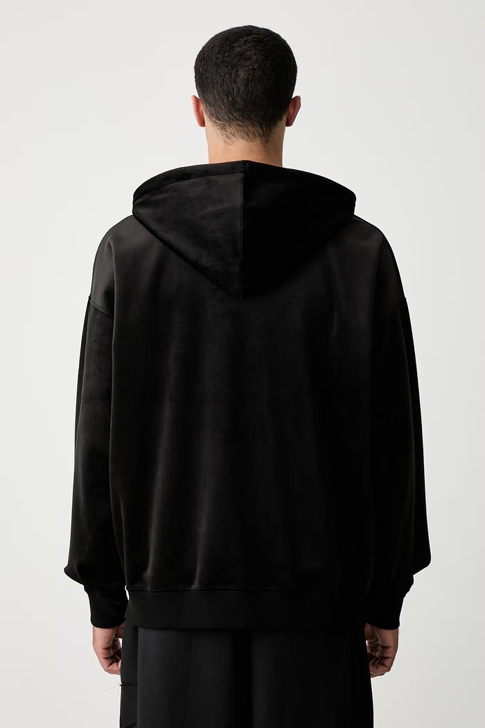 Odzież Y-3 VELVET ZIP HD bluza rozpinana z kapturem welurowa męska IA4371.M czarny