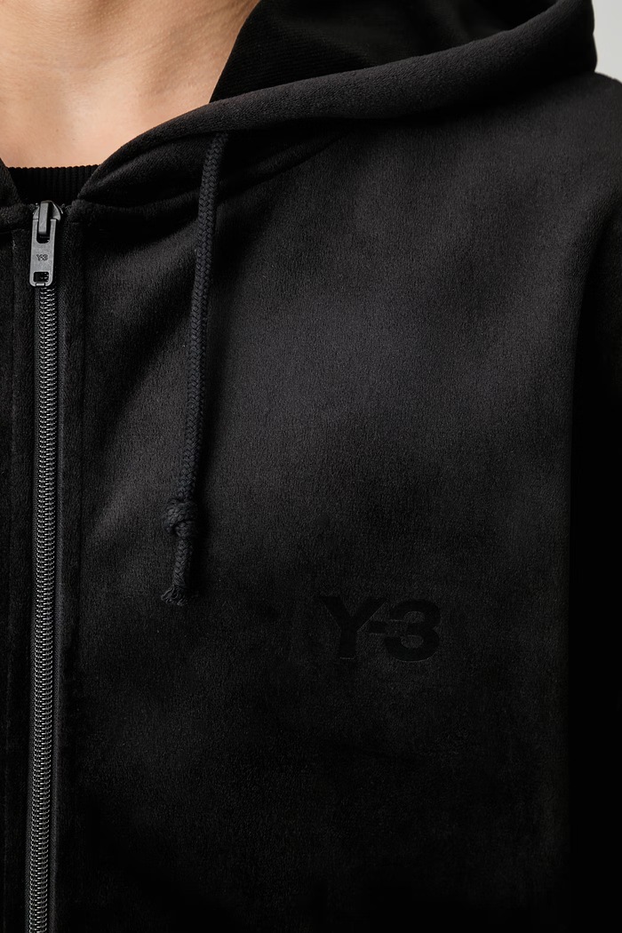 Y-3 VELVET ZIP HD bluza rozpinana z kapturem welurowa męska IA4371.M